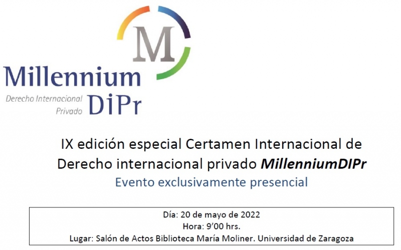 IX edición especial Certamen Internacional de Derecho internacional privado Millennium DIPr.